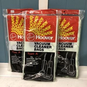 9 Hoover Vacuum 3 x 3 Bags Type A 1978 Sealed Made In USA Top‎ Fits A Few Styles
